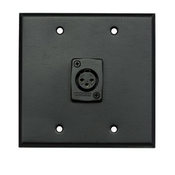 Whirlwind Wall Plate - 2 Gang Black 1 Whrilwind WC3F Female XLR